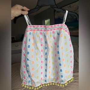 Lilly Pulitzer Summer Top with Pom Poms